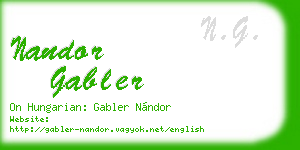 nandor gabler business card